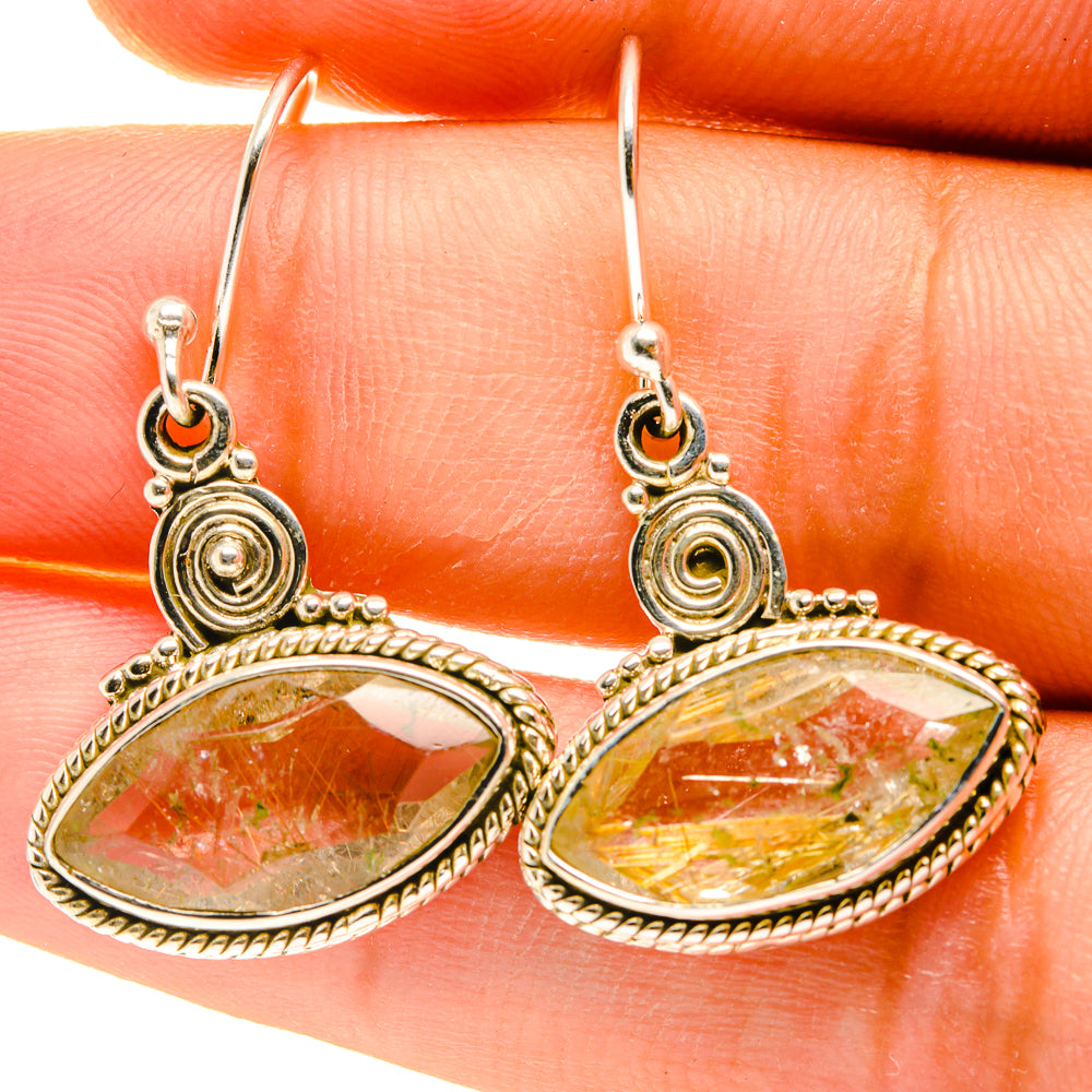 Rutilated Quartz Earrings handcrafted by Ana Silver Co - EARR417294