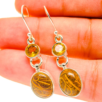 Palm Wood Jasper Earrings handcrafted by Ana Silver Co - EARR417301