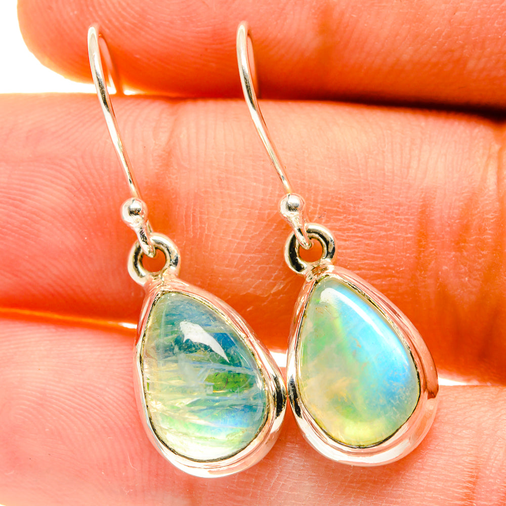 Green Moss Agate Earrings handcrafted by Ana Silver Co - EARR417304