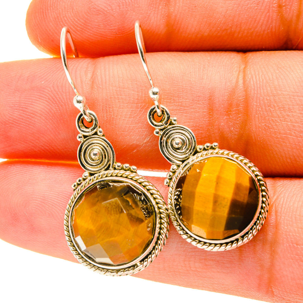 Tiger Eye Earrings handcrafted by Ana Silver Co - EARR417305