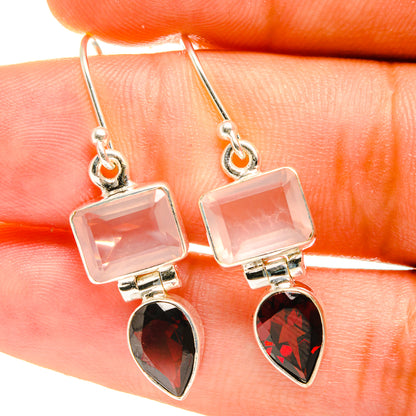 Rose Quartz Earrings handcrafted by Ana Silver Co - EARR417311