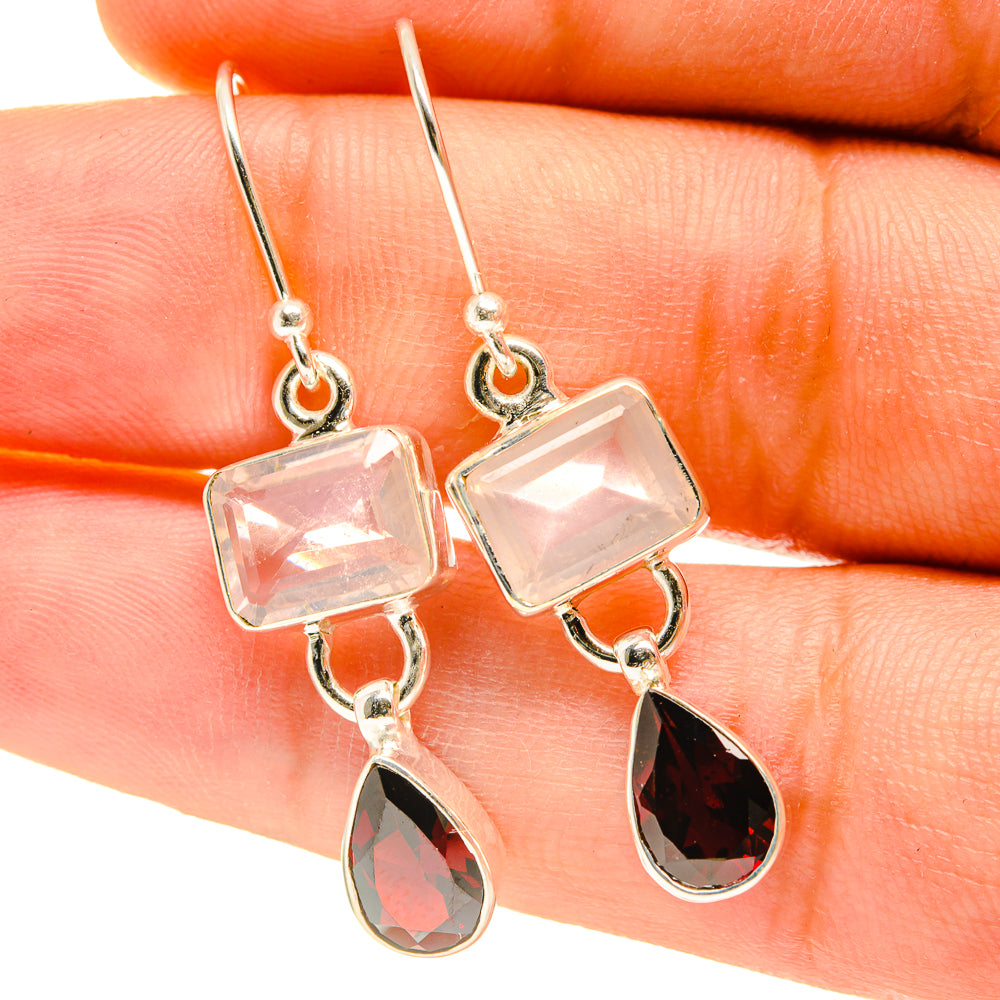 Rose Quartz Earrings handcrafted by Ana Silver Co - EARR417339