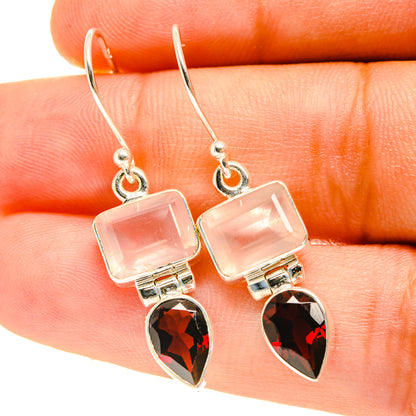 Rose Quartz Earrings handcrafted by Ana Silver Co - EARR417342