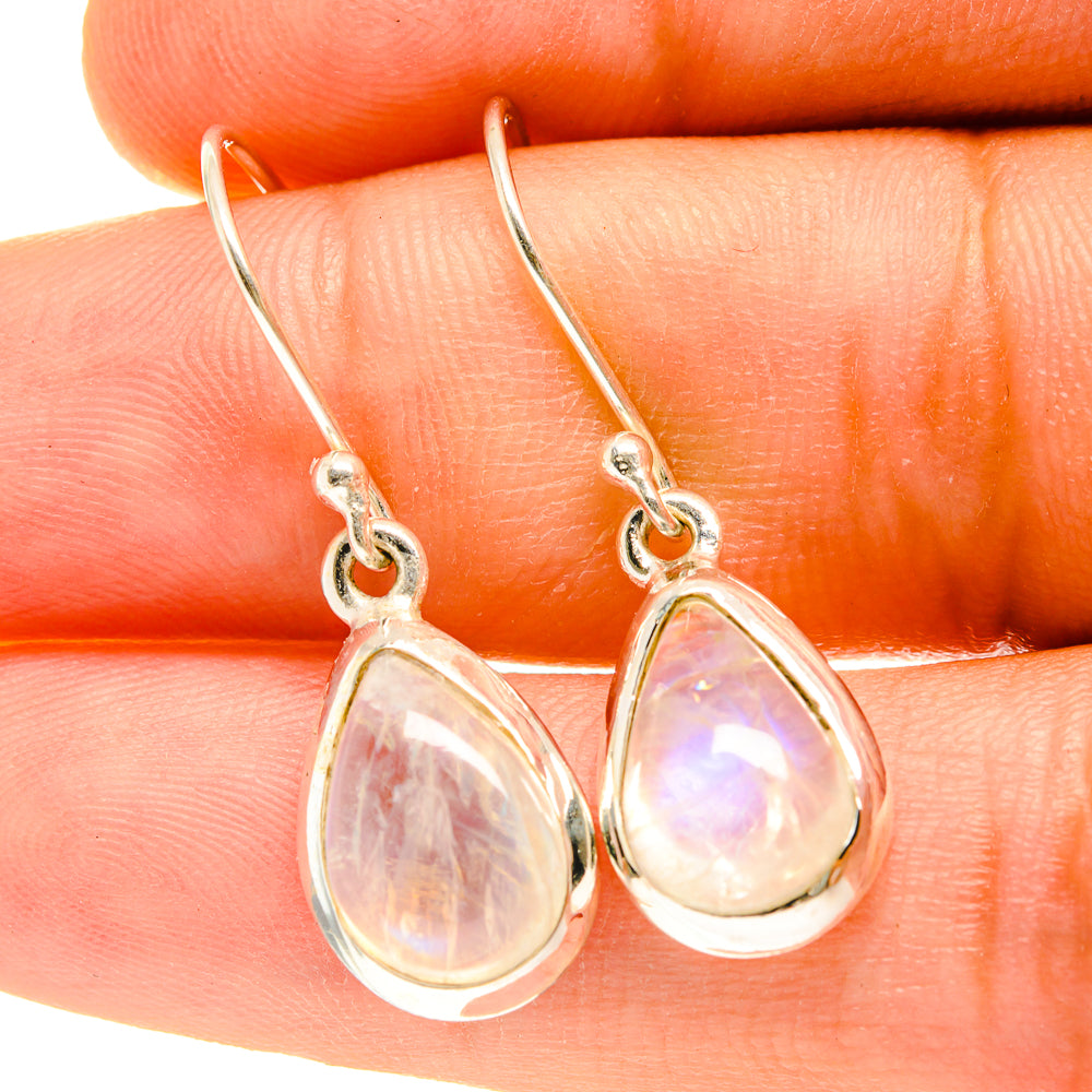 Rainbow Moonstone Earrings handcrafted by Ana Silver Co - EARR417343