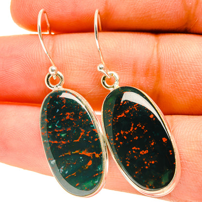 Bloodstone Earrings handcrafted by Ana Silver Co - EARR417344