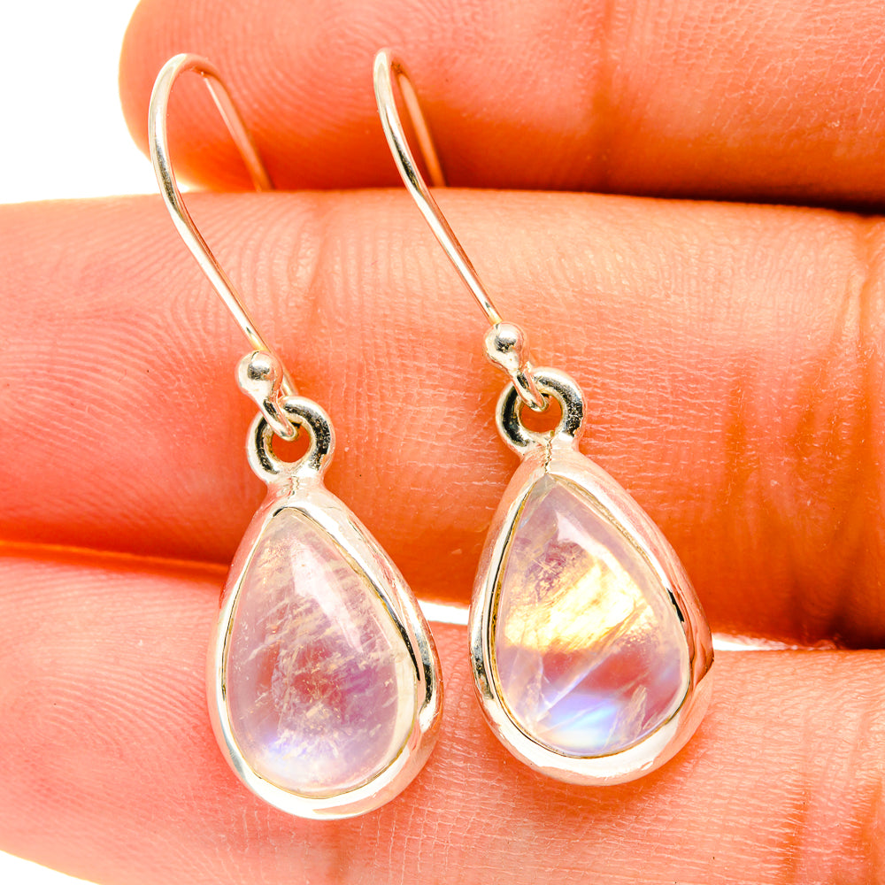 Rainbow Moonstone Earrings handcrafted by Ana Silver Co - EARR417348