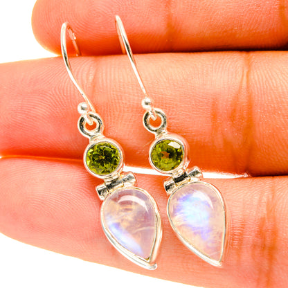 Rainbow Moonstone Earrings handcrafted by Ana Silver Co - EARR417351
