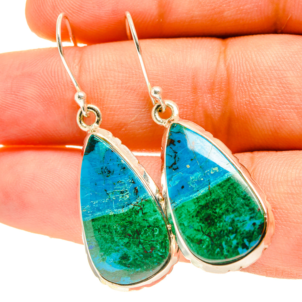 Chrysocolla Earrings handcrafted by Ana Silver Co - EARR417354