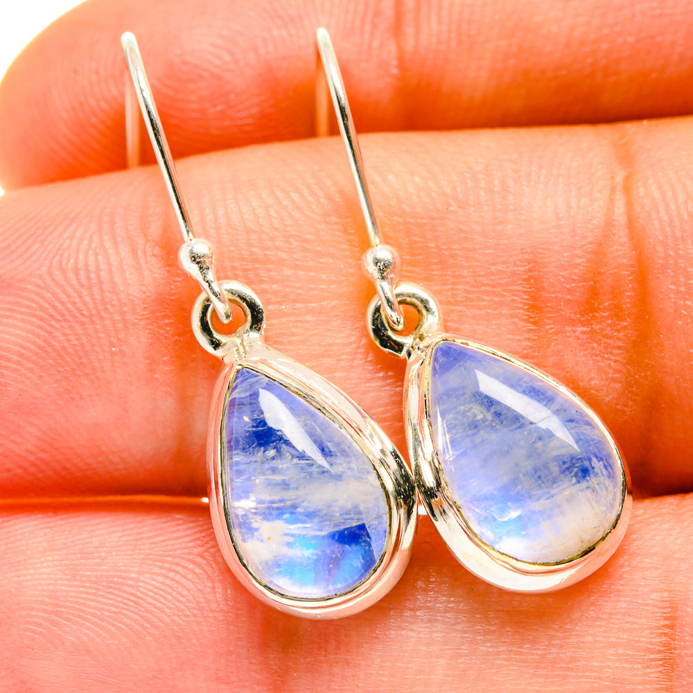 Rainbow Moonstone Earrings handcrafted by Ana Silver Co - EARR417365