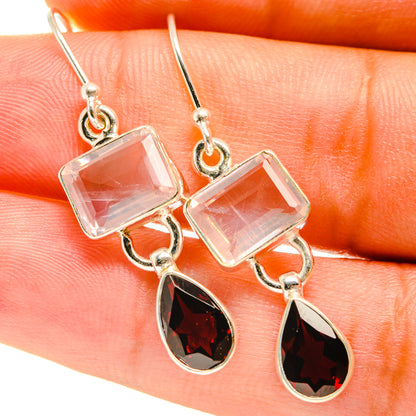 Rose Quartz Earrings handcrafted by Ana Silver Co - EARR417371