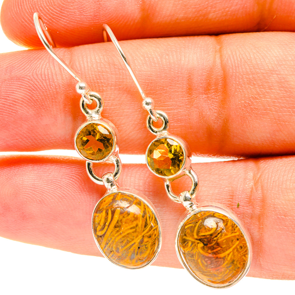 Palm Wood Jasper Earrings handcrafted by Ana Silver Co - EARR417374