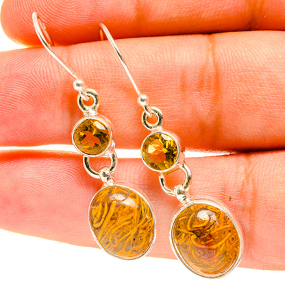 Palm Wood Jasper Earrings handcrafted by Ana Silver Co - EARR417374