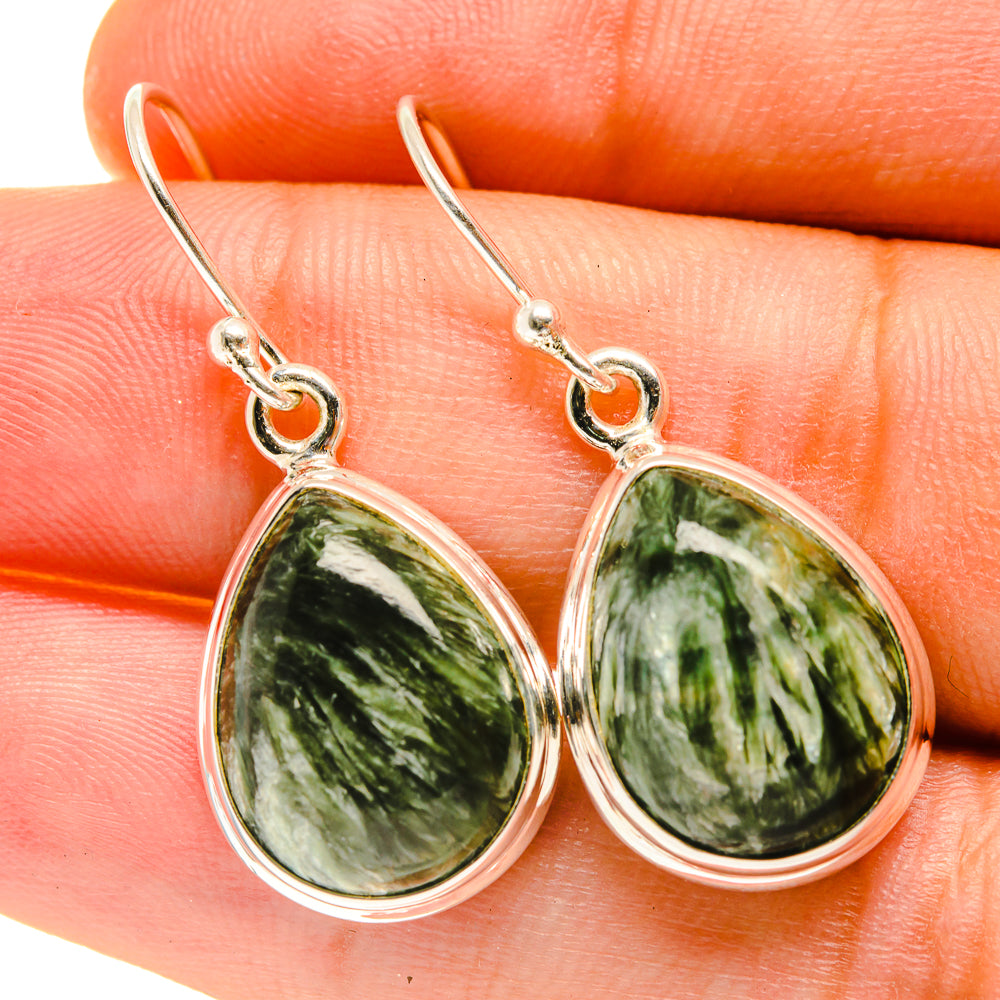 Seraphinite Earrings handcrafted by Ana Silver Co - EARR417381