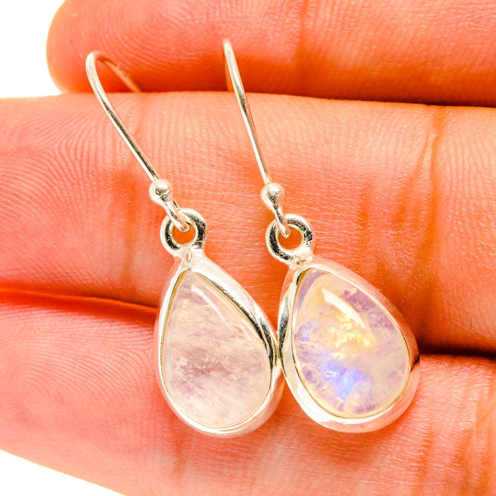 Rainbow Moonstone Earrings handcrafted by Ana Silver Co - EARR417387