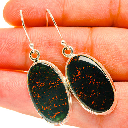 Bloodstone Earrings handcrafted by Ana Silver Co - EARR417394