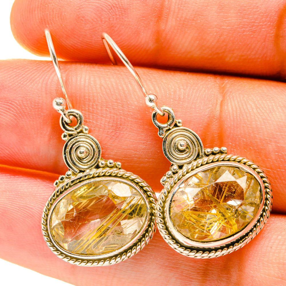 Rutilated Quartz Earrings handcrafted by Ana Silver Co - EARR417397