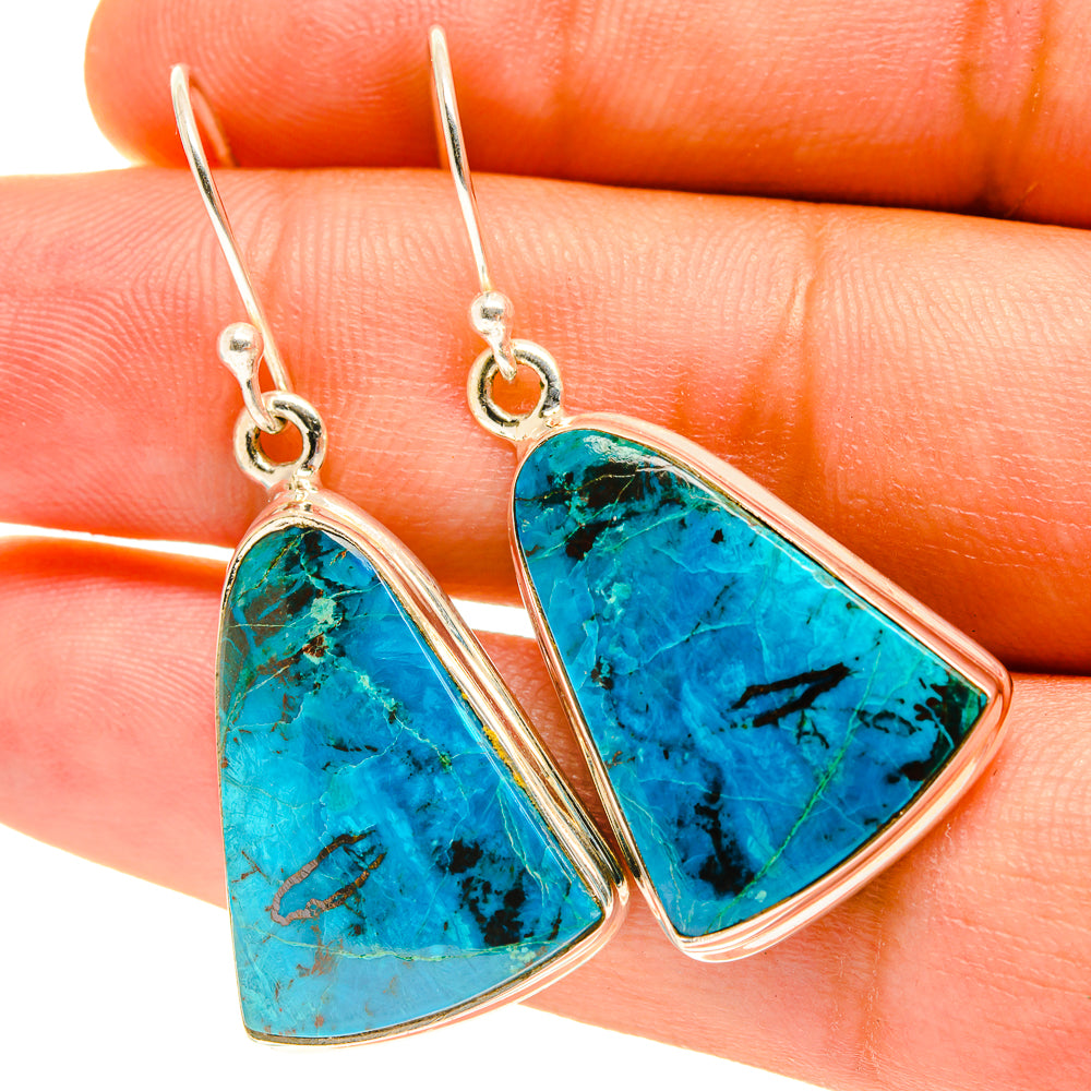 Chrysocolla Earrings handcrafted by Ana Silver Co - EARR417399