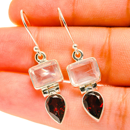Rose Quartz Earrings handcrafted by Ana Silver Co - EARR417406