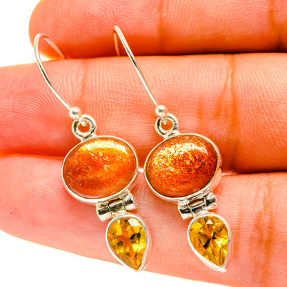 Sunstone Earrings handcrafted by Ana Silver Co - EARR417407