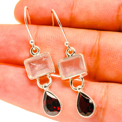 Rose Quartz Earrings handcrafted by Ana Silver Co - EARR417409