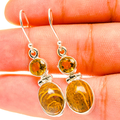 Palm Wood Jasper Earrings handcrafted by Ana Silver Co - EARR417412