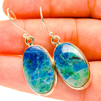 Chrysocolla In Quartz Earrings handcrafted by Ana Silver Co - EARR417413