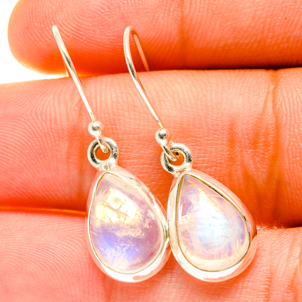 Rainbow Moonstone Earrings handcrafted by Ana Silver Co - EARR417422
