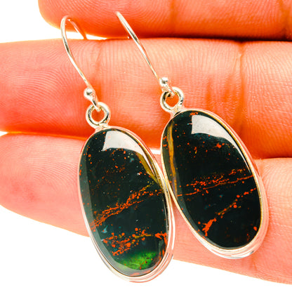 Bloodstone Earrings handcrafted by Ana Silver Co - EARR417425