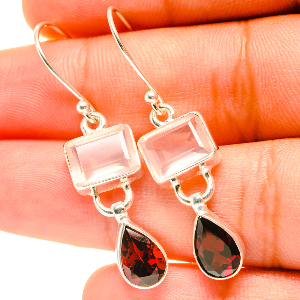 Rose Quartz Earrings handcrafted by Ana Silver Co - EARR417426