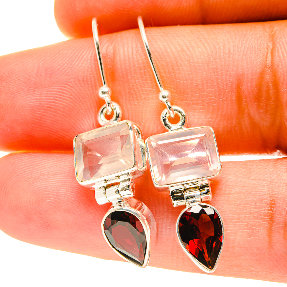 Rose Quartz Earrings handcrafted by Ana Silver Co - EARR417432