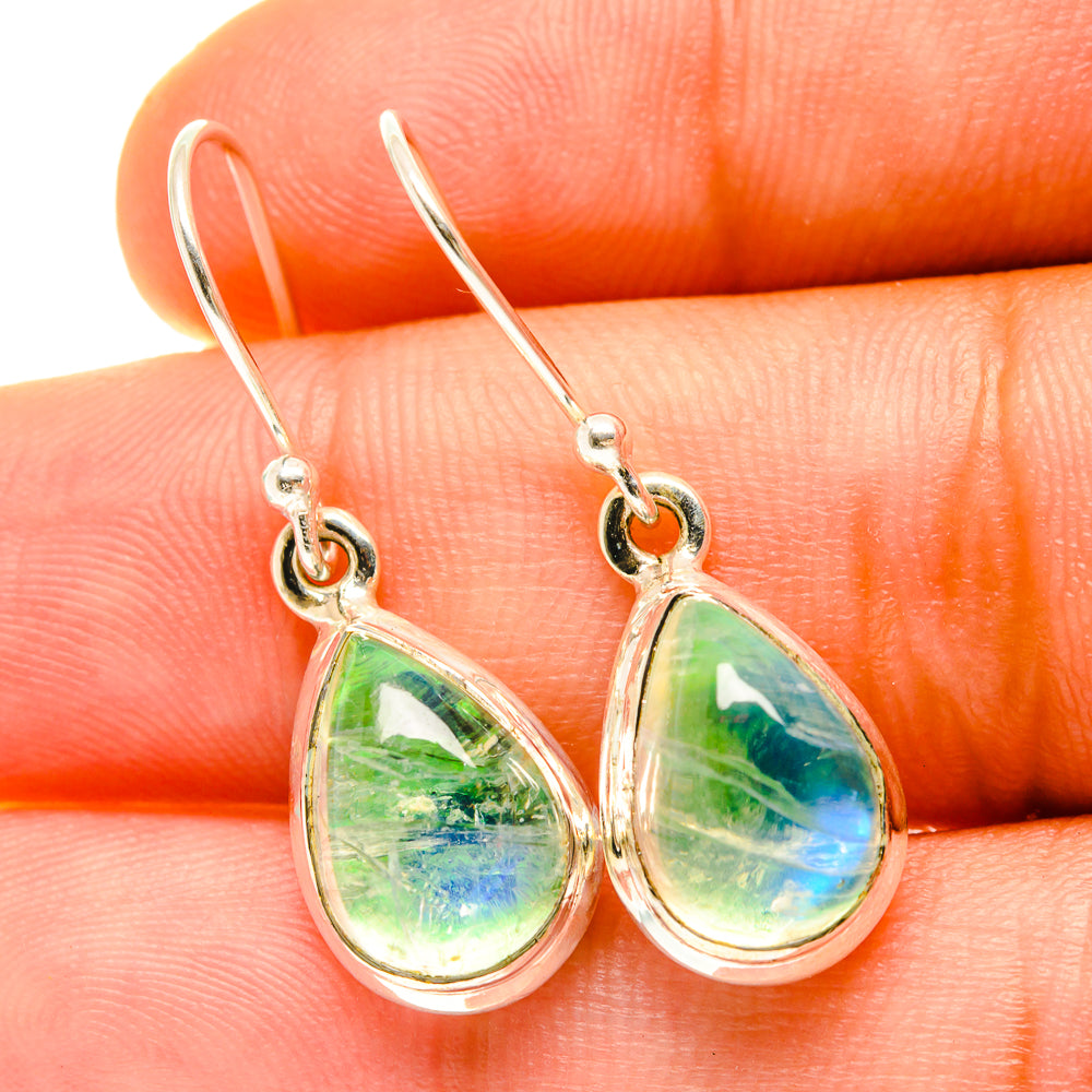 Green Moonstone Earrings handcrafted by Ana Silver Co - EARR417436