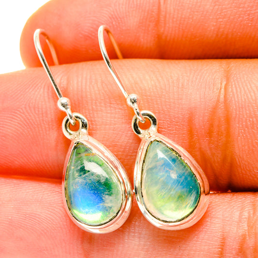 Green Moonstone Earrings handcrafted by Ana Silver Co - EARR417449