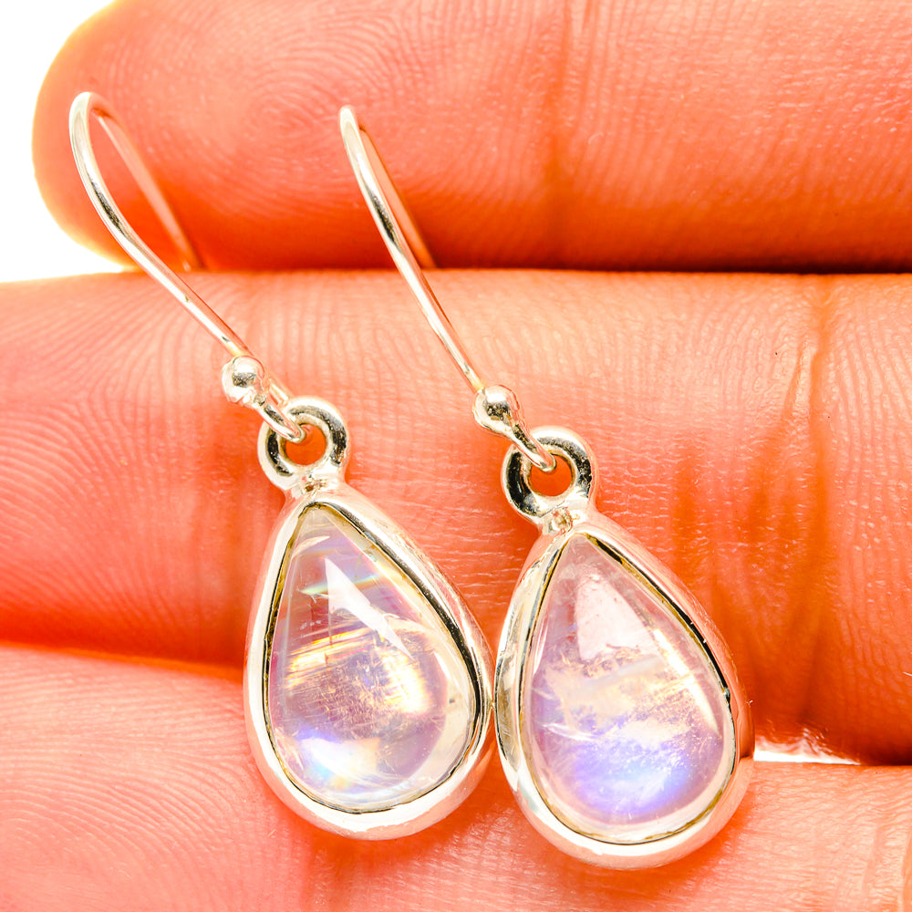 Rainbow Moonstone Earrings handcrafted by Ana Silver Co - EARR417452
