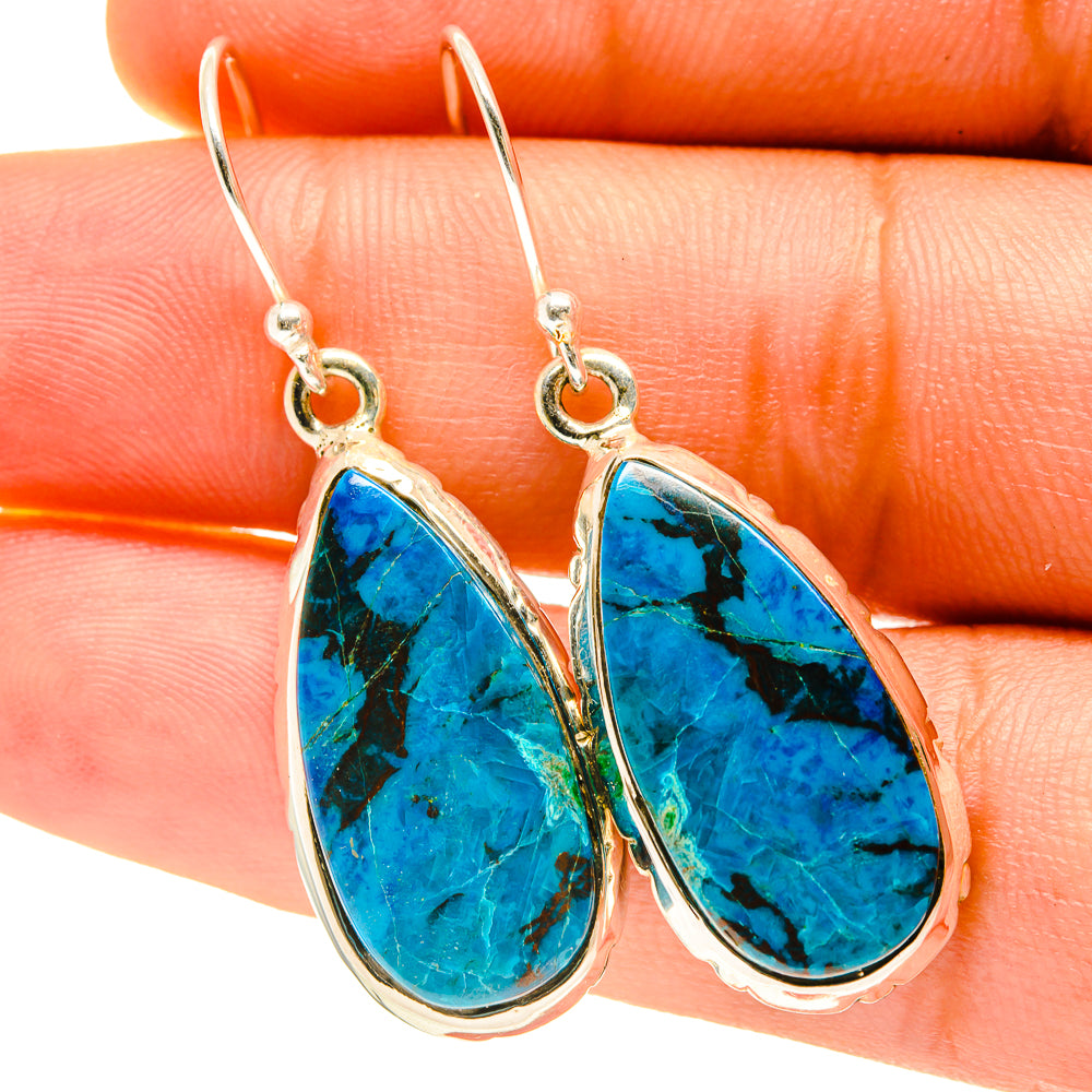 Chrysocolla Earrings handcrafted by Ana Silver Co - EARR417455