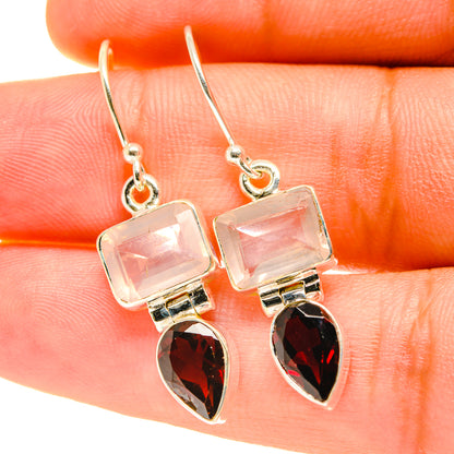 Rose Quartz Earrings handcrafted by Ana Silver Co - EARR417466
