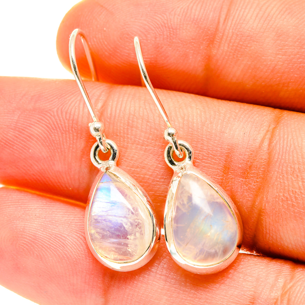 Rainbow Moonstone Earrings handcrafted by Ana Silver Co - EARR417477