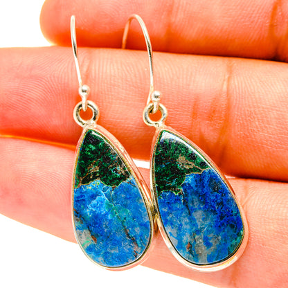 Chrysocolla In Quartz Earrings handcrafted by Ana Silver Co - EARR417485