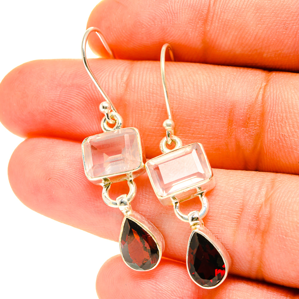 Rose Quartz Earrings handcrafted by Ana Silver Co - EARR417490