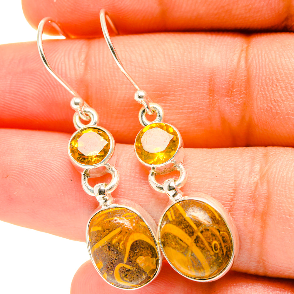 Palm Wood Jasper Earrings handcrafted by Ana Silver Co - EARR417492