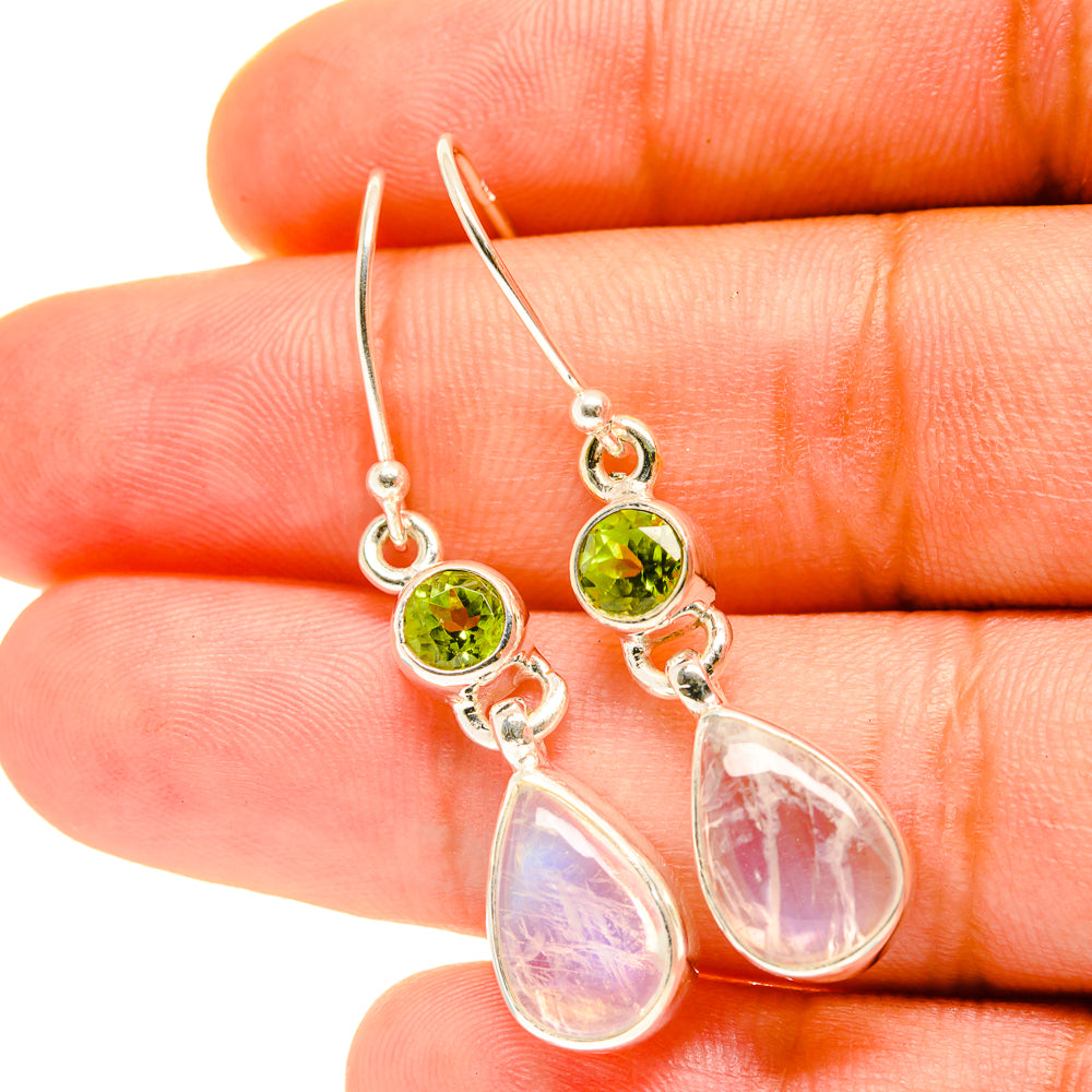 Rainbow Moonstone Earrings handcrafted by Ana Silver Co - EARR417501