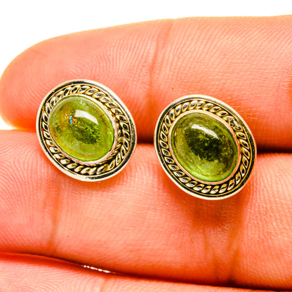 Green Tourmaline Earrings handcrafted by Ana Silver Co - EARR417506
