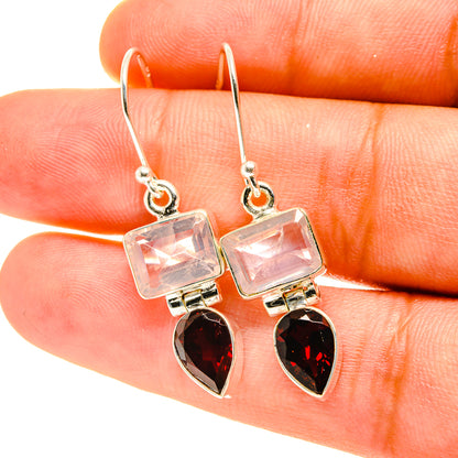 Rose Quartz Earrings handcrafted by Ana Silver Co - EARR417508