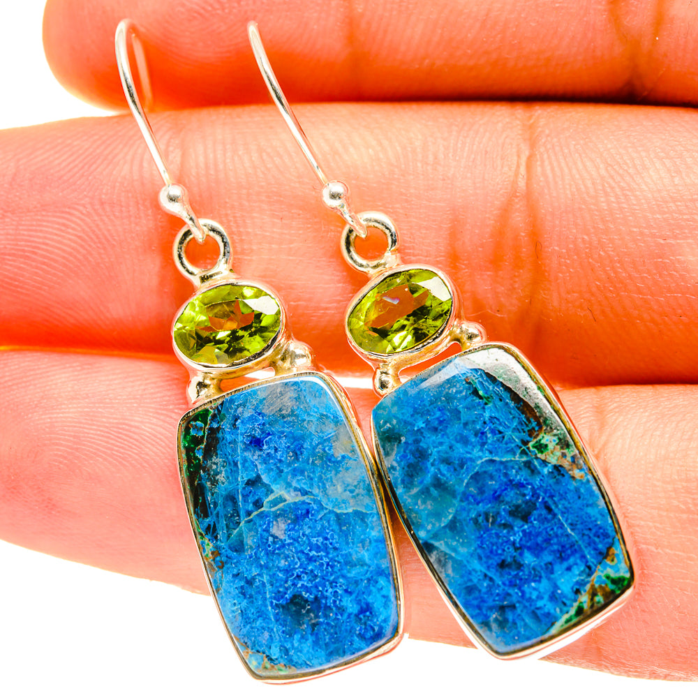 Chrysocolla In Quartz Earrings handcrafted by Ana Silver Co - EARR417512