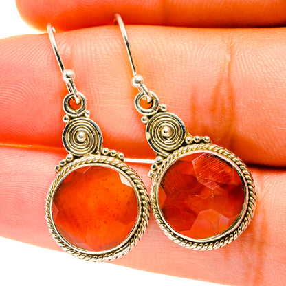 Fire Crab Agate Earrings handcrafted by Ana Silver Co - EARR417515