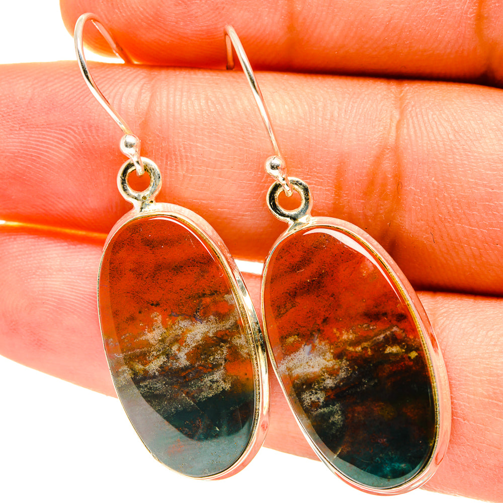 Bloodstone Earrings handcrafted by Ana Silver Co - EARR417518