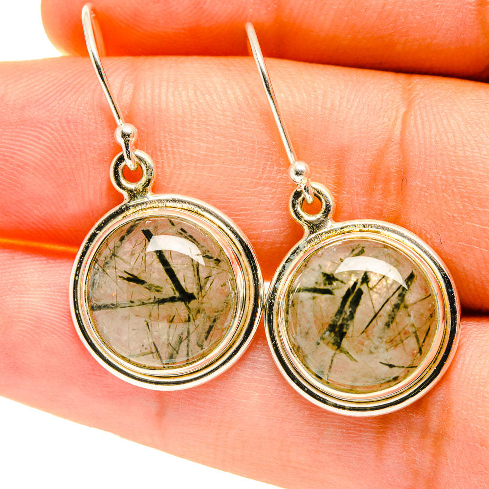 Tourmalinated Quartz Earrings handcrafted by Ana Silver Co - EARR417525