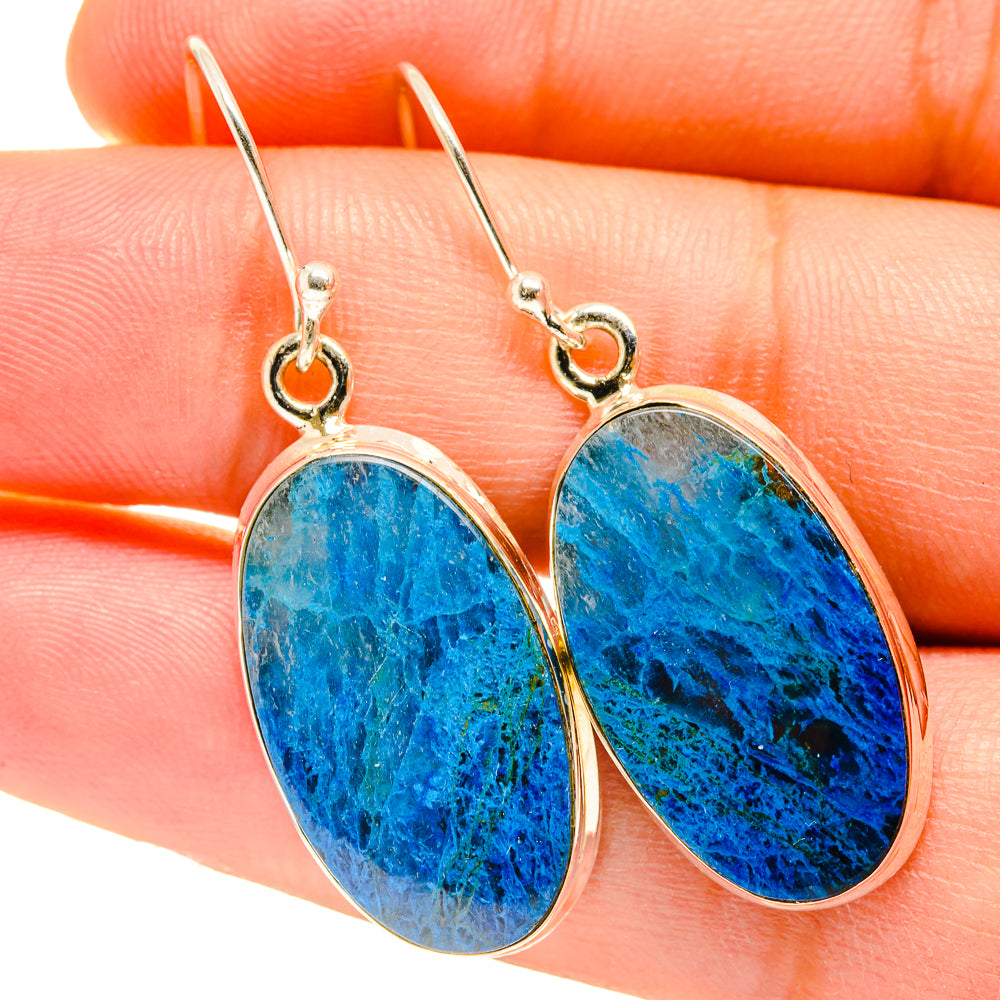 Chrysocolla In Quartz Earrings handcrafted by Ana Silver Co - EARR417534