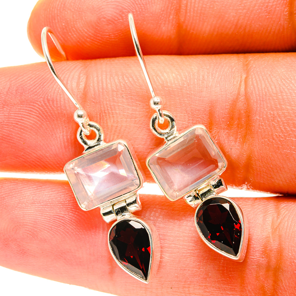Rose Quartz Earrings handcrafted by Ana Silver Co - EARR417538