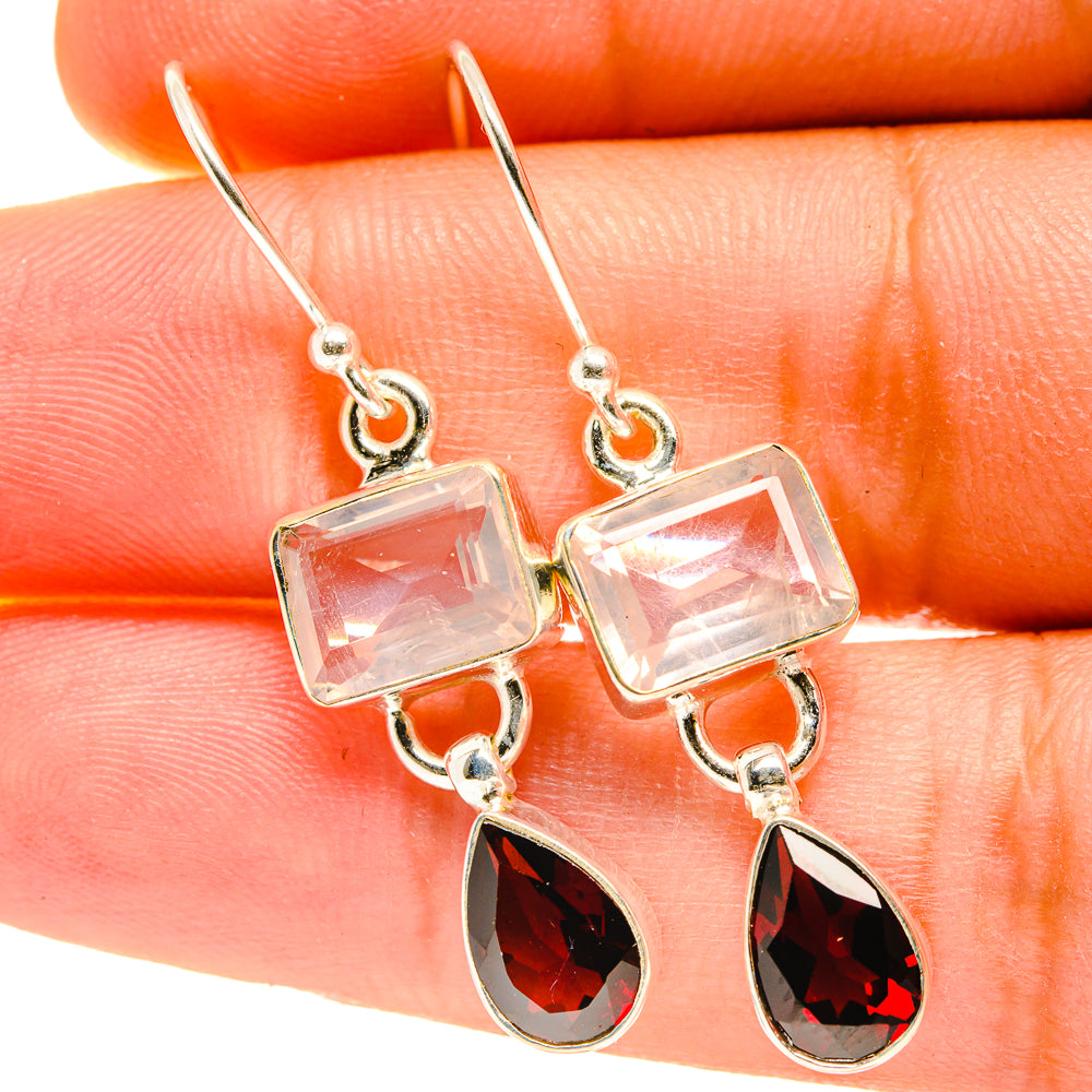 Rose Quartz Earrings handcrafted by Ana Silver Co - EARR417547
