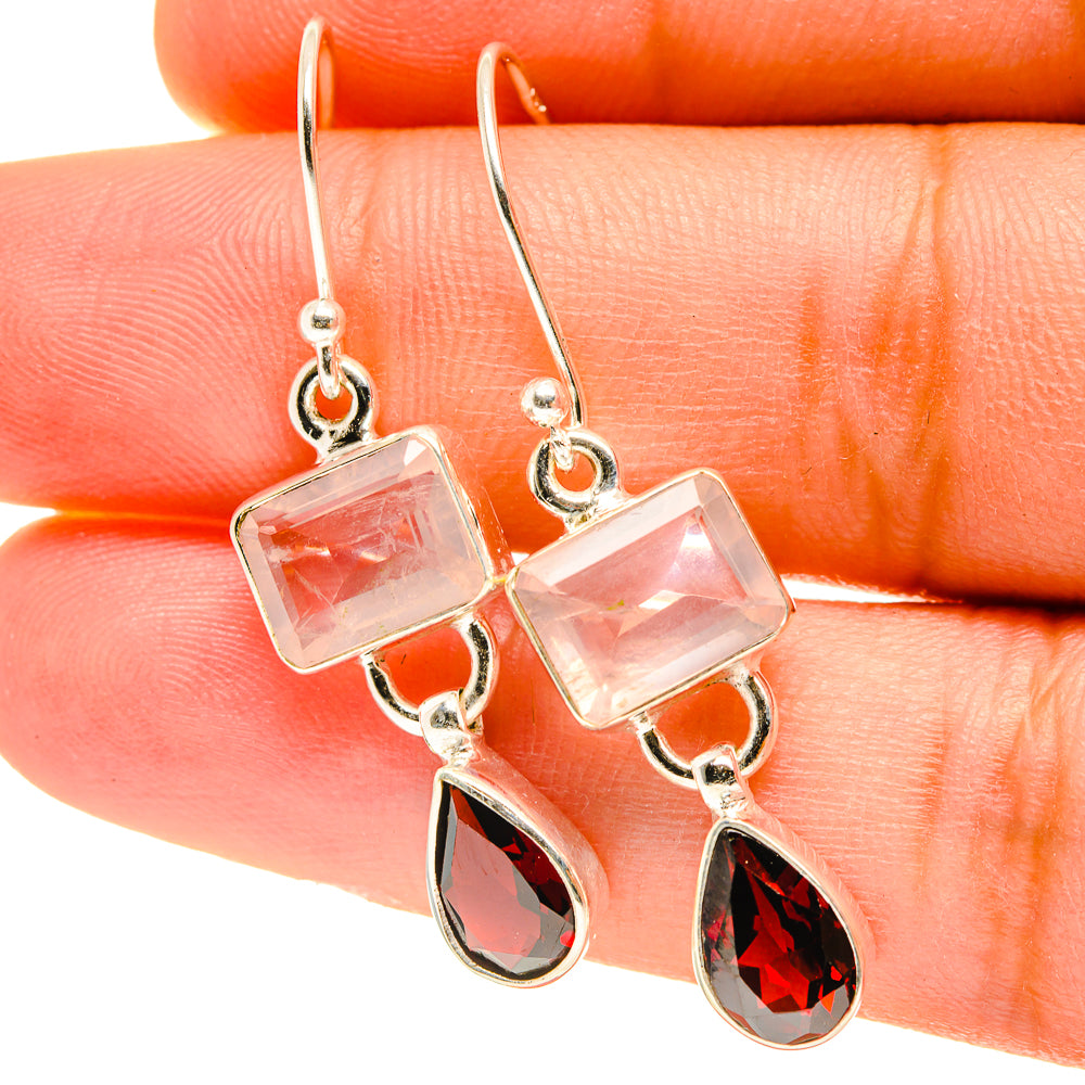 Rose Quartz Earrings handcrafted by Ana Silver Co - EARR417548